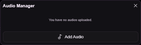 Audio Manager before a track has been uploaded.